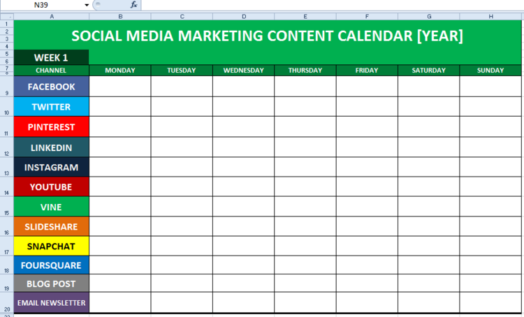 Social Media Content Calendar Template Excel | Marketing Editorial Calender Download — Andrew Macarthy - Social Media Marketing | Social media content calendar template, Social media content calendar, Social media marketing content